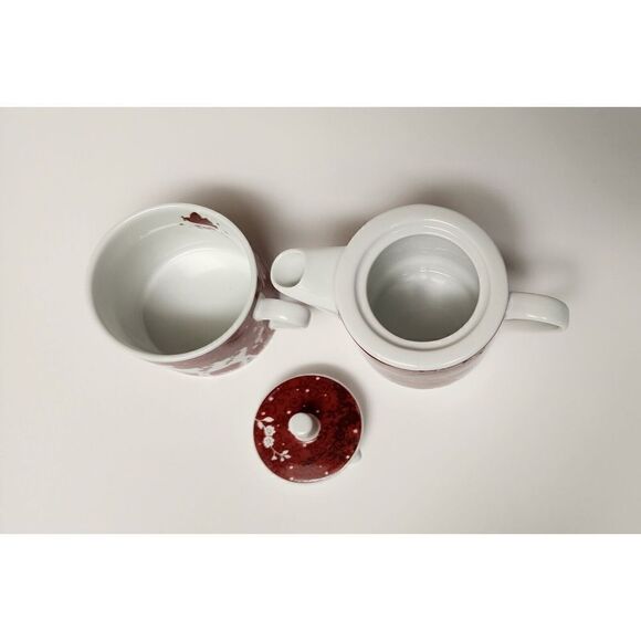 Rosanna Deer & Birds Red Porcelain Stacking Teapot & Teacup for One - Picture 12 of 12